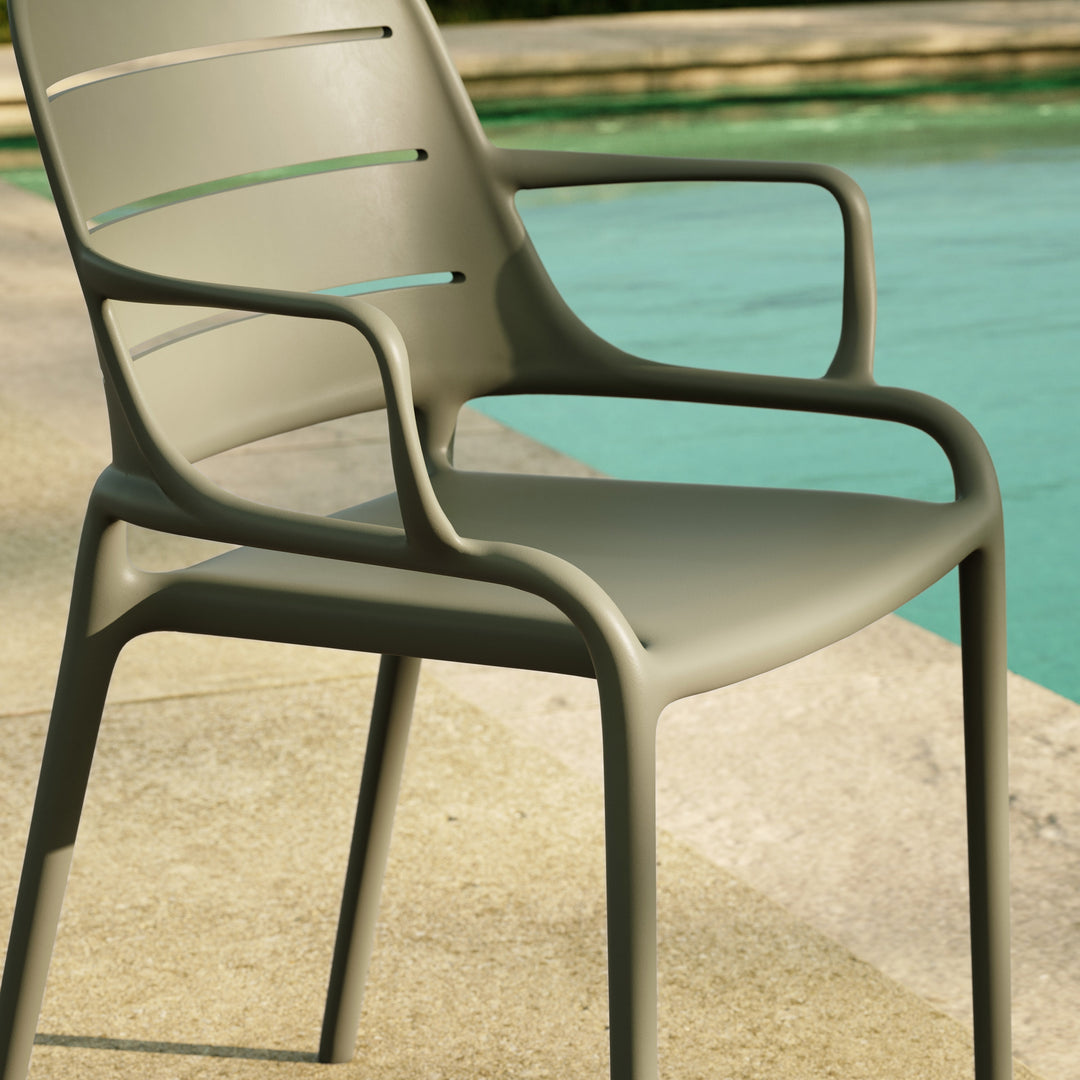 Jasper Stacking Arm Chair (Set of 4) - Army Green