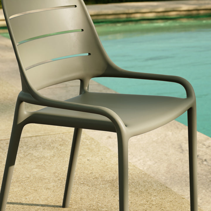 Jasper Stacking Dining Chair (Set of 4) - Army Green