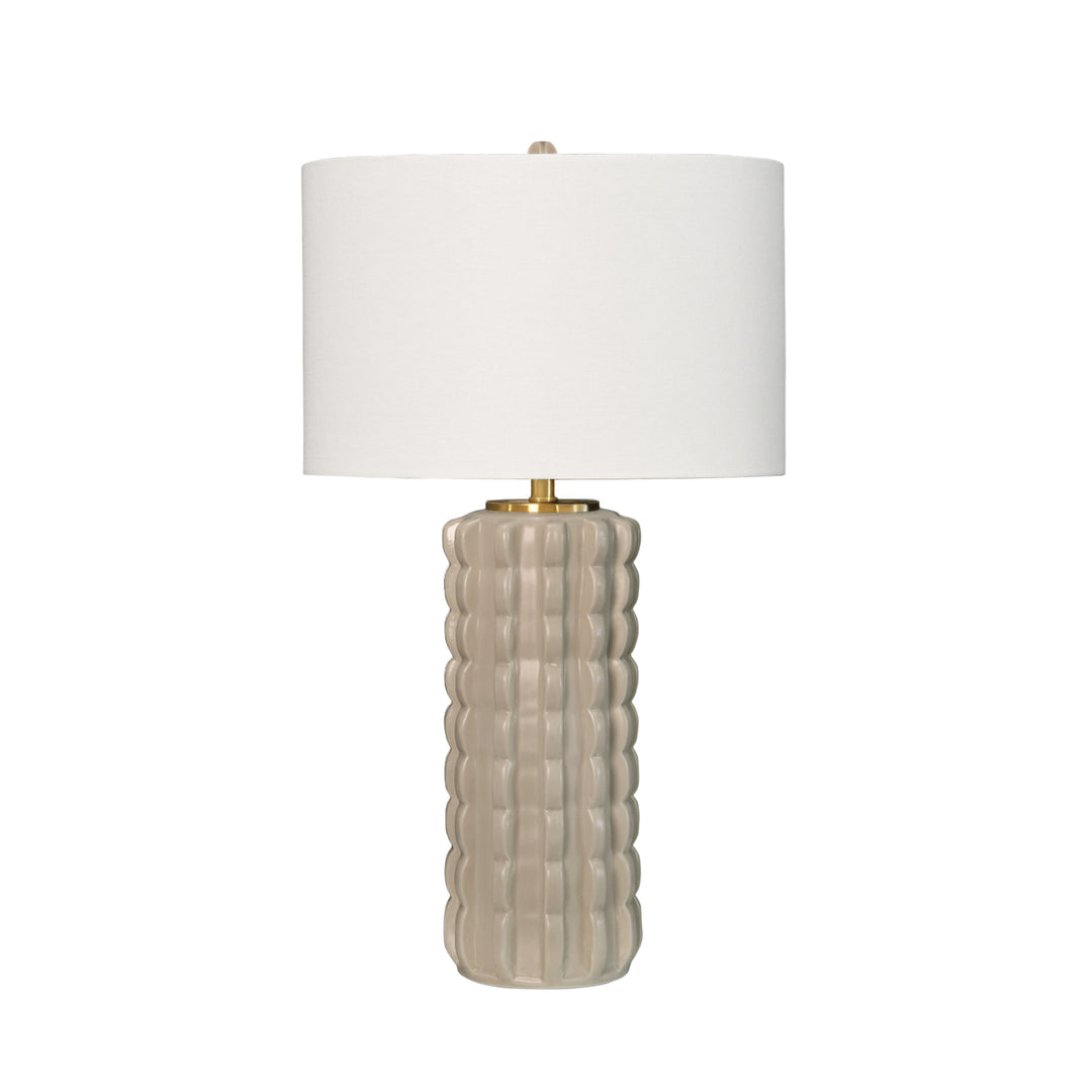 Scalloped Ceramic Table Lamp In Beige Glaze - CECE BG