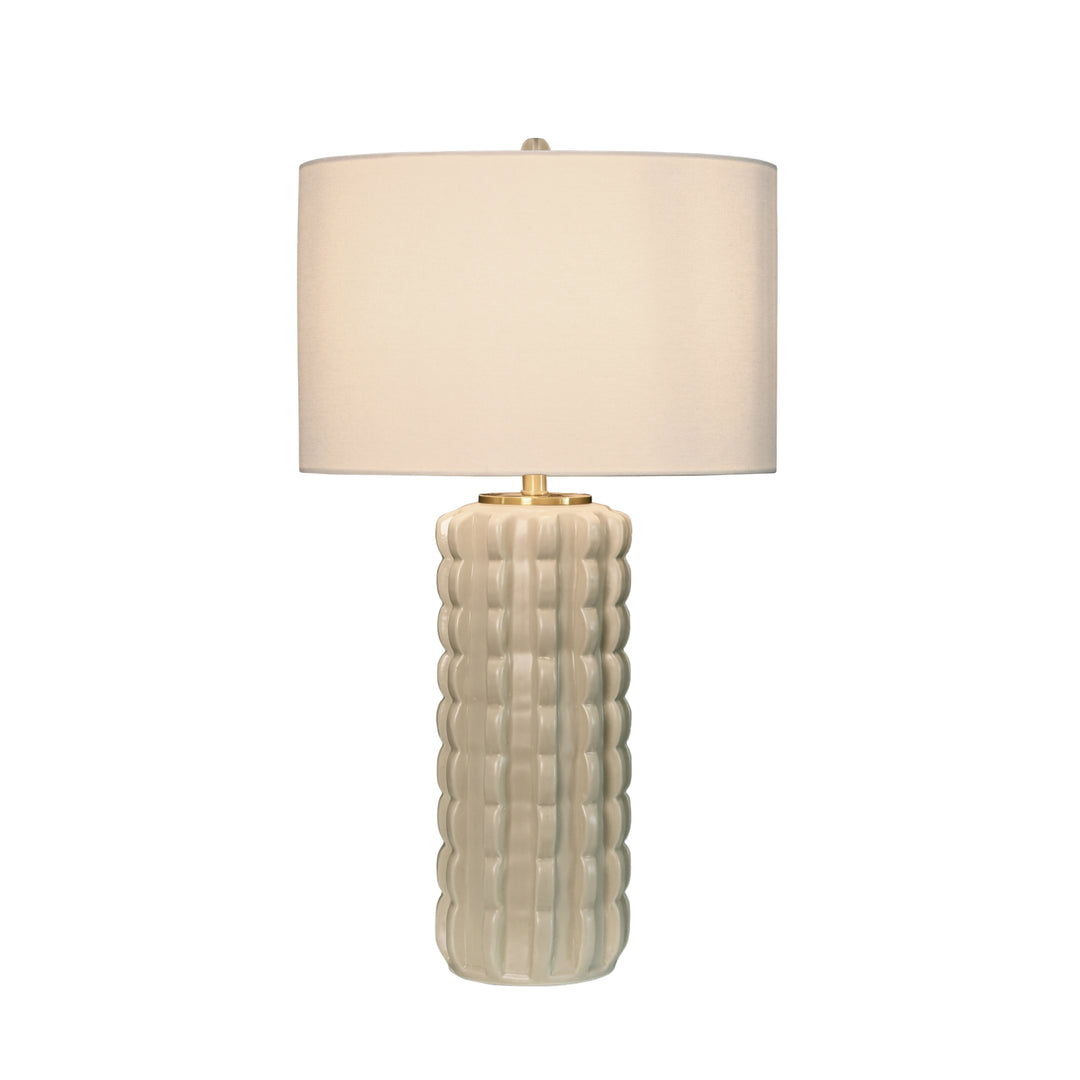 Scalloped Ceramic Table Lamp In Beige Glaze - CECE BG