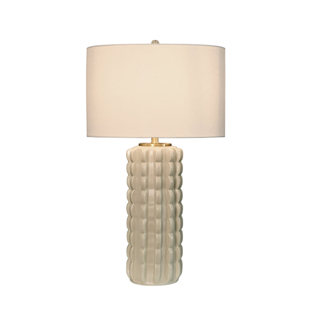 Scalloped Ceramic Table Lamp In Beige Glaze - CECE BG