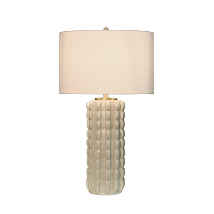 Scalloped Ceramic Table Lamp In Beige Glaze - CECE BG