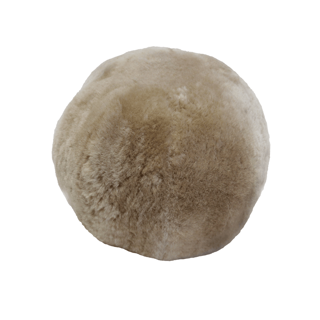 Short Wool Sheepskin Ball Cushion - AmericanHomeFurniture