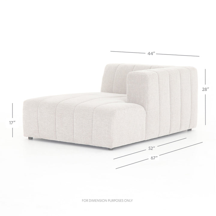 Four Hands - Langham Channeled RAF Chaise PC - CGRY-001-320-RAFC | American Home Furniture