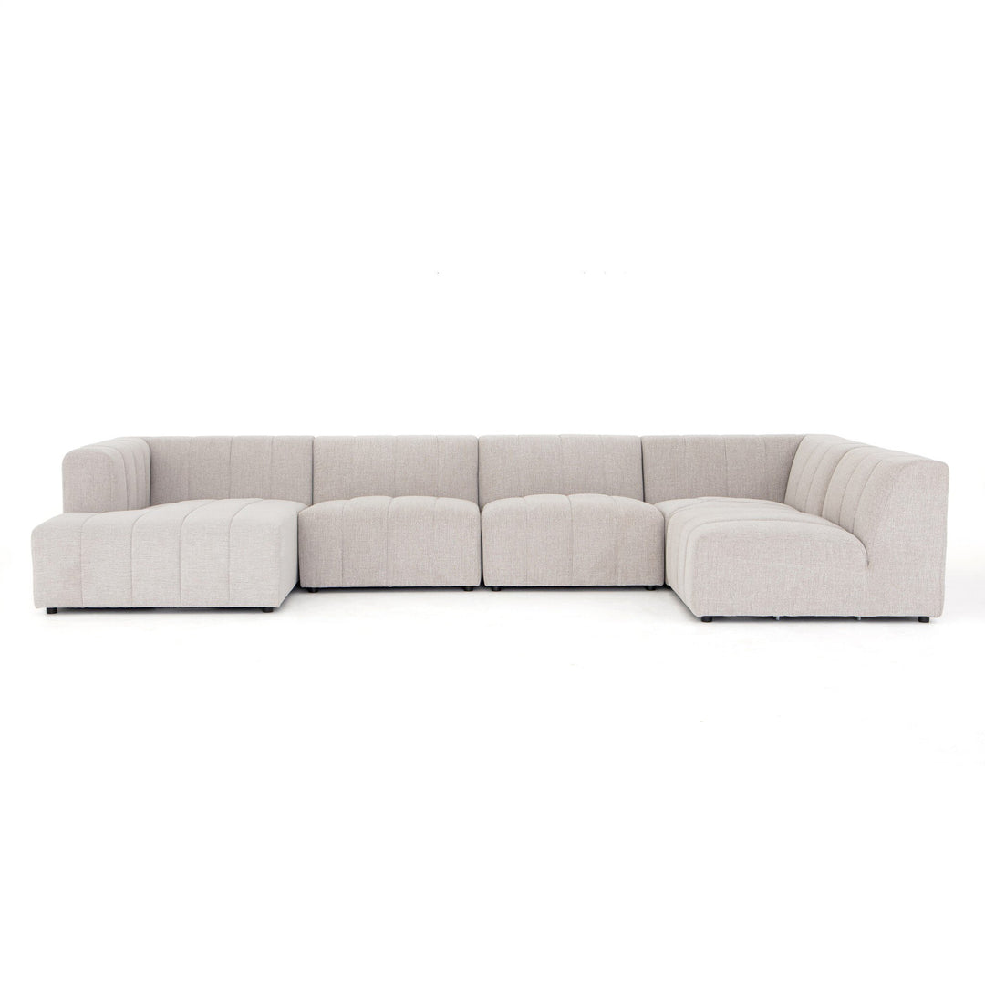 Four Hands - Langham Channeled 5PC LAF Chaise Sectional - CGRY-001-320-S9 | American Home Furniture