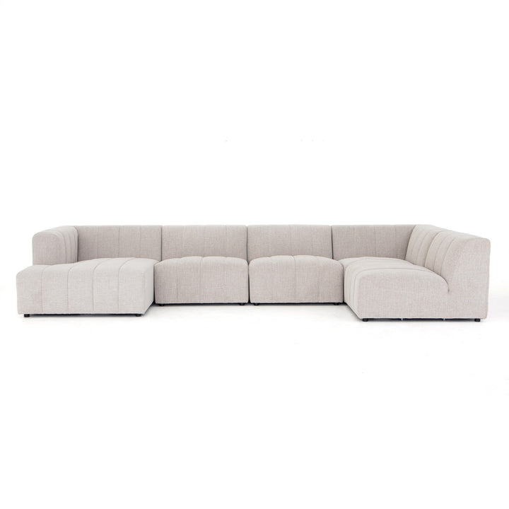 Four Hands - Langham Channeled 5PC LAF Chaise Sectional - CGRY-001-320-S9 | American Home Furniture