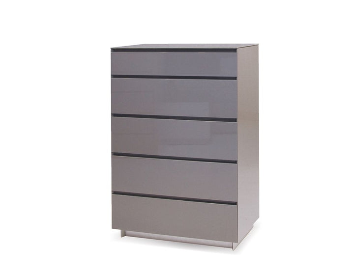 Light Grey High Gloss / Glass Top / Soft Closing Drawers