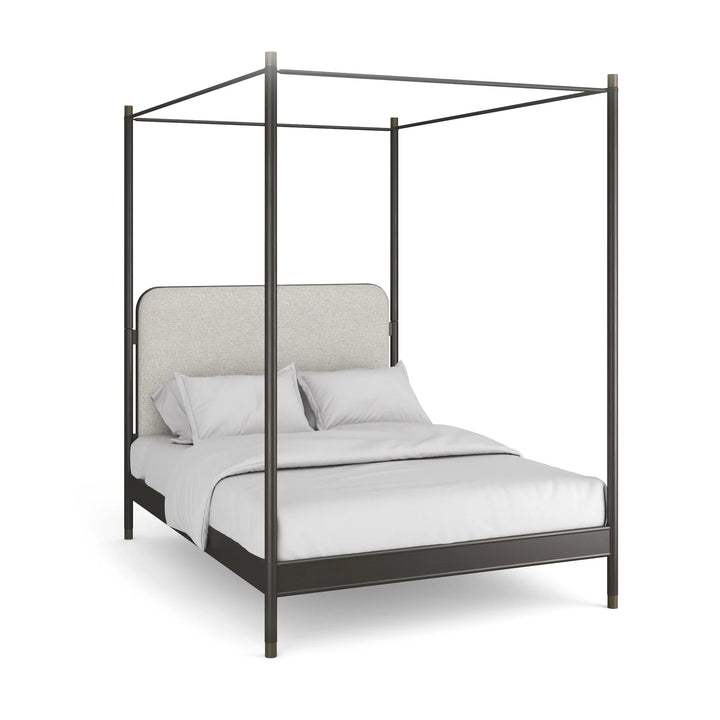 Campaign Queen Bed With Canopy - AmericanHomeFurniture