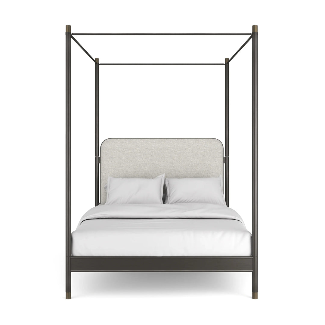 Campaign Queen Bed With Canopy - AmericanHomeFurniture