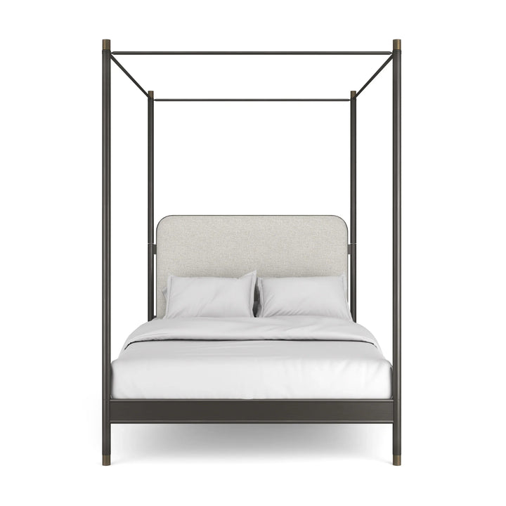 Campaign Queen Bed With Canopy - AmericanHomeFurniture