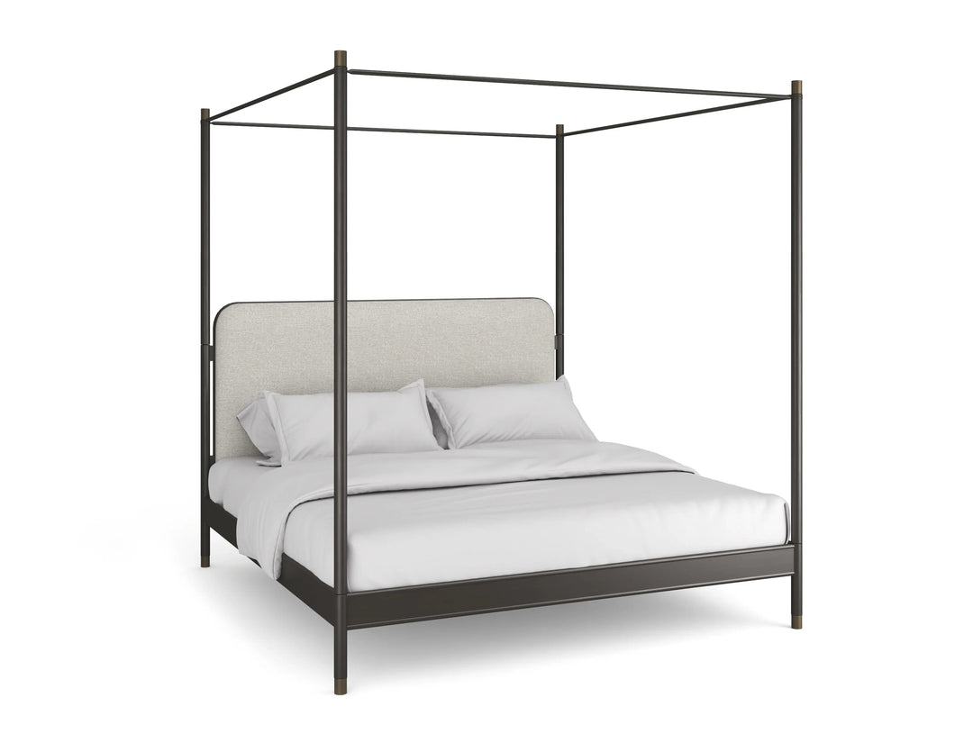 Campaign King Bed With Canopy - AmericanHomeFurniture