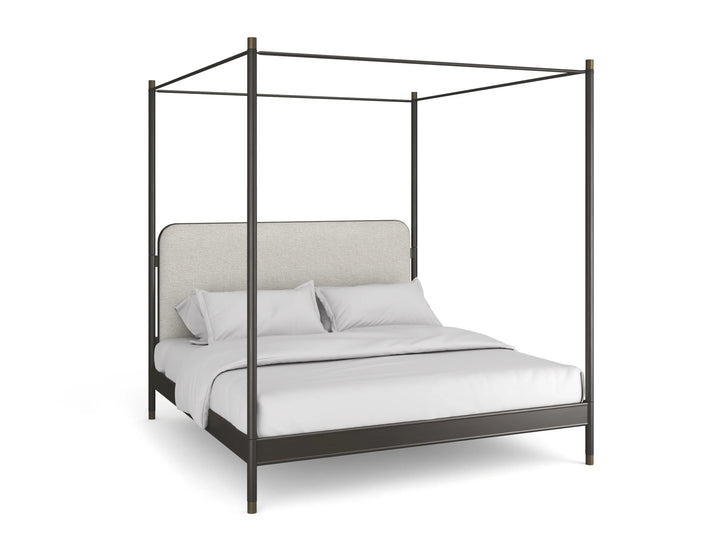 Campaign King Bed With Canopy - AmericanHomeFurniture