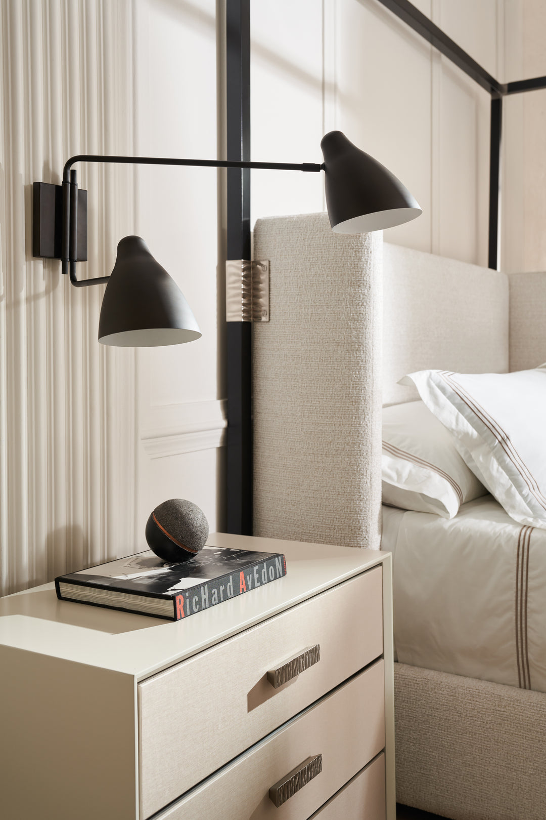 American Home Furniture | Caracole - Classic Silver Lining Nightstand