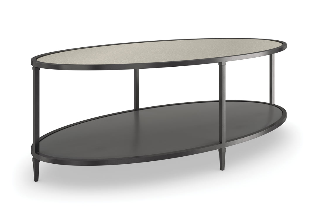 American Home Furniture | Caracole - Classic Smoulder Oval Cocktail Table