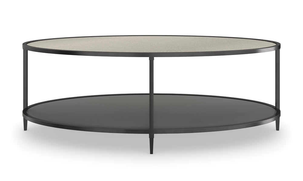 American Home Furniture | Caracole - Classic Smoulder Oval Cocktail Table