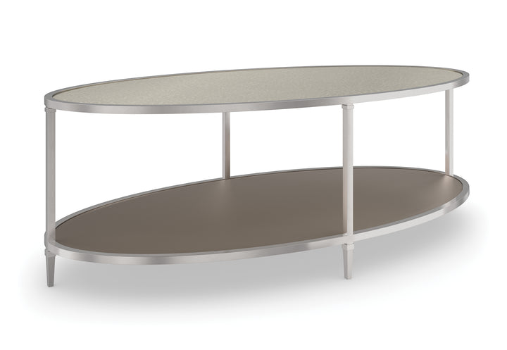 American Home Furniture | Caracole - Classic Shimmer Oval Cocktail Table