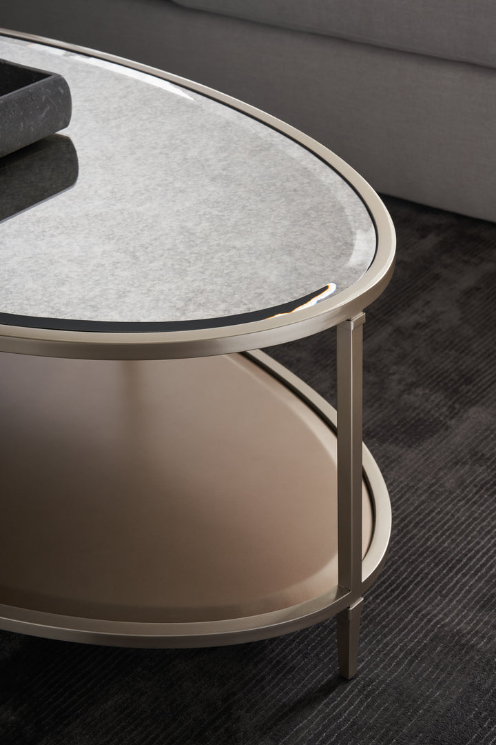 American Home Furniture | Caracole - Classic Shimmer Oval Cocktail Table