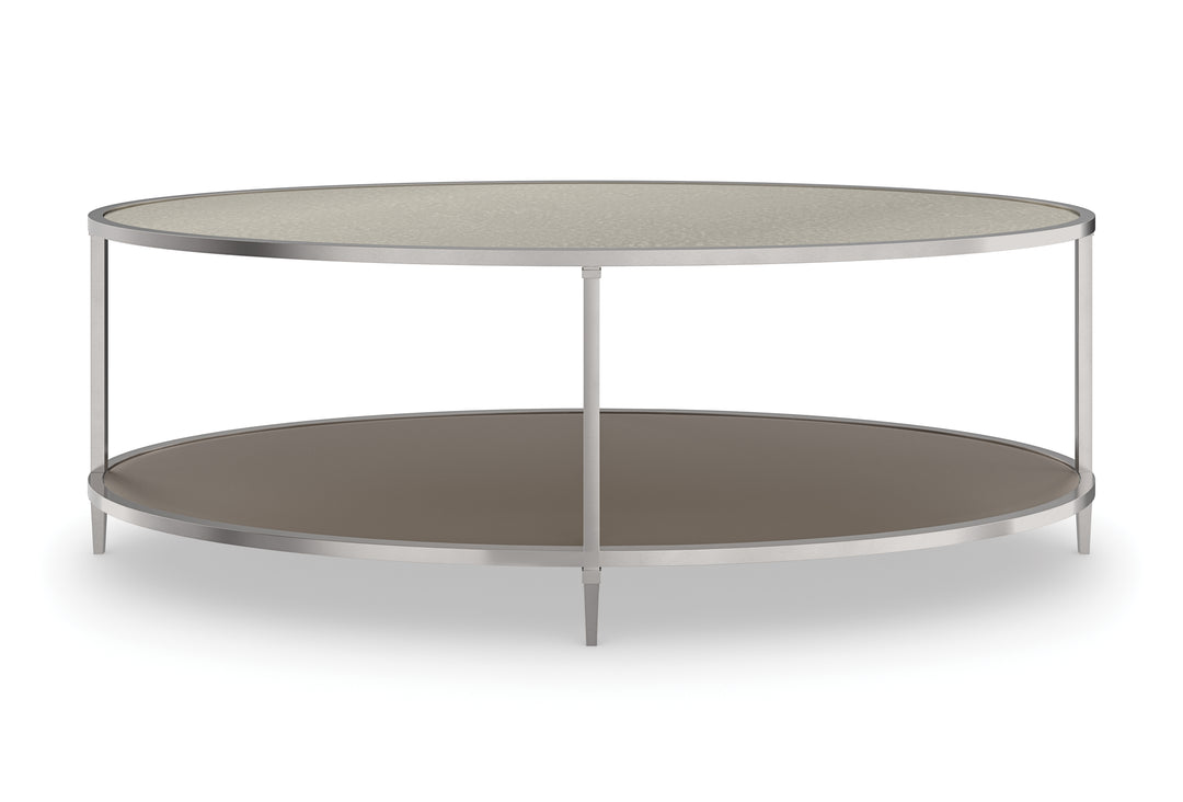 American Home Furniture | Caracole - Classic Shimmer Oval Cocktail Table