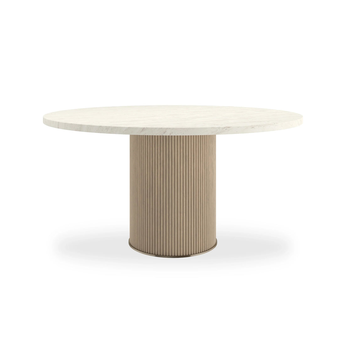Rhythm 58" Round Stone Top Dining Table - AmericanHomeFurniture
