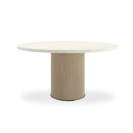 Caracole - Rhythm 58" Round Stone Top Dining Table - CLA-425V-205 | American Home Furniture