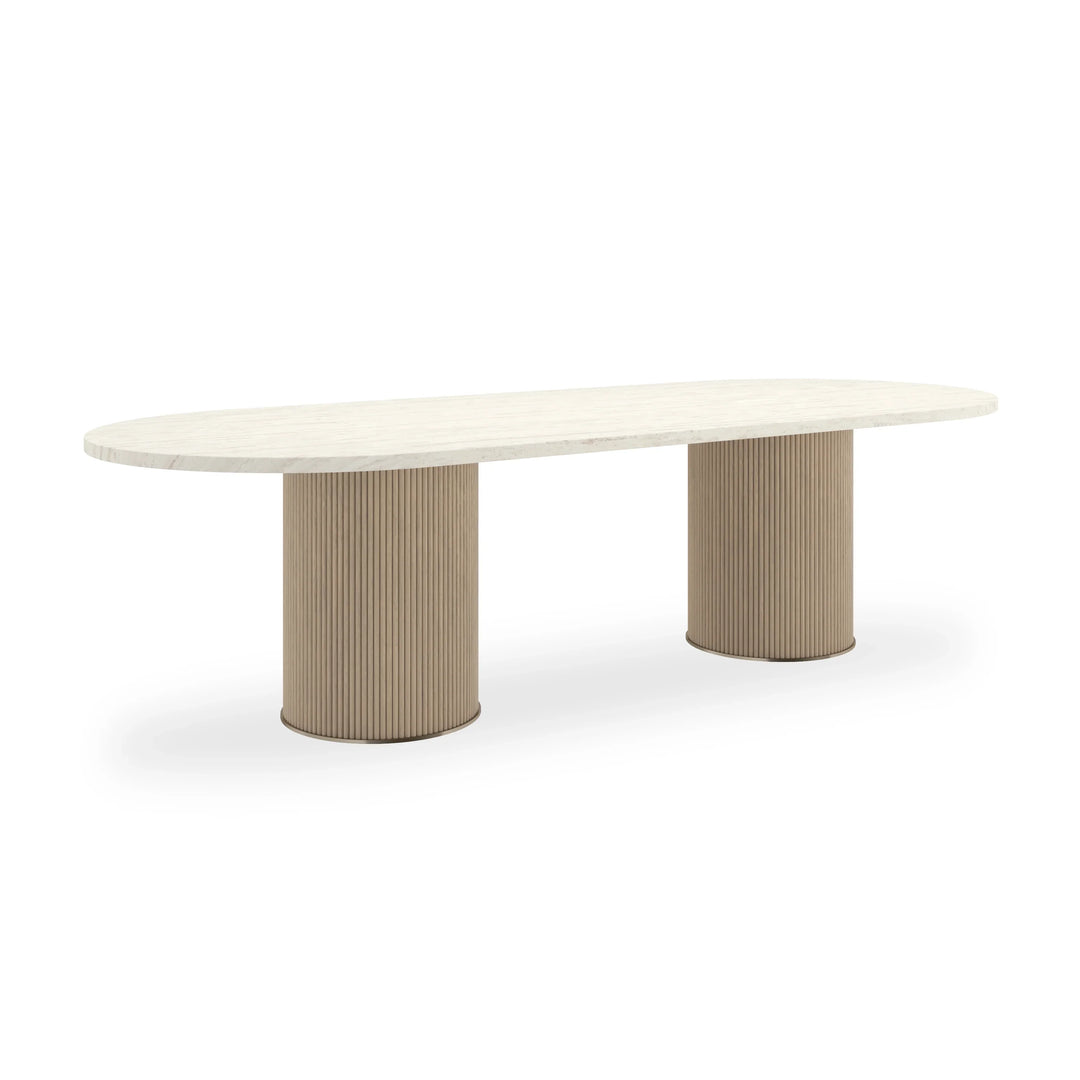 Rhythm Oval Stone Top Dining Table - AmericanHomeFurniture