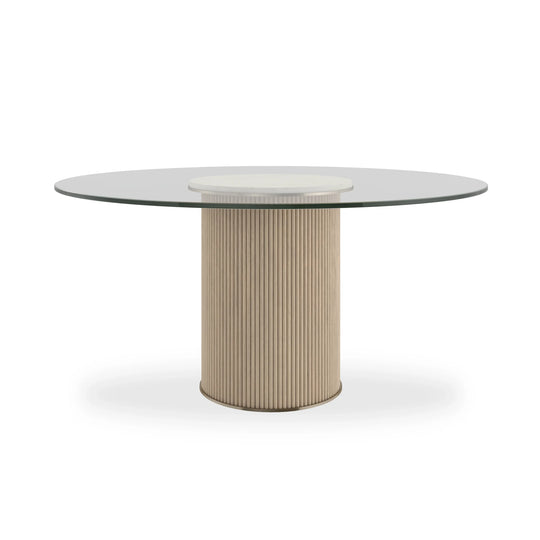 Caracole - Rhythm Round Glass Top Dining Table - CLA-425V-207 | American Home Furniture