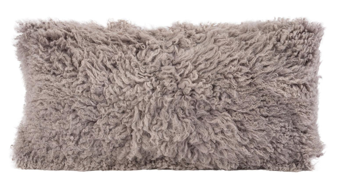 Longwool Curly Sheepskin Lumbar Cushion - AmericanHomeFurniture