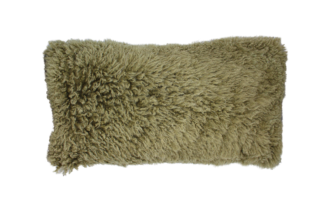 Longwool Curly Sheepskin Lumbar Cushion - AmericanHomeFurniture