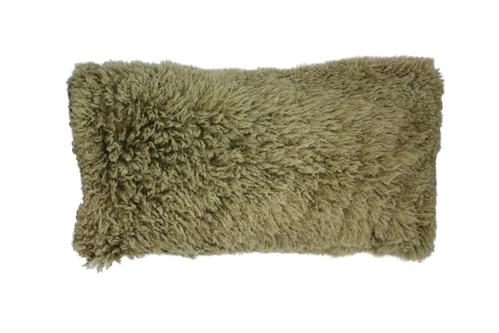 Longwool Curly Sheepskin Lumbar Cushion - AmericanHomeFurniture