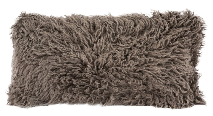 Longwool Curly Sheepskin Lumbar Cushion - AmericanHomeFurniture