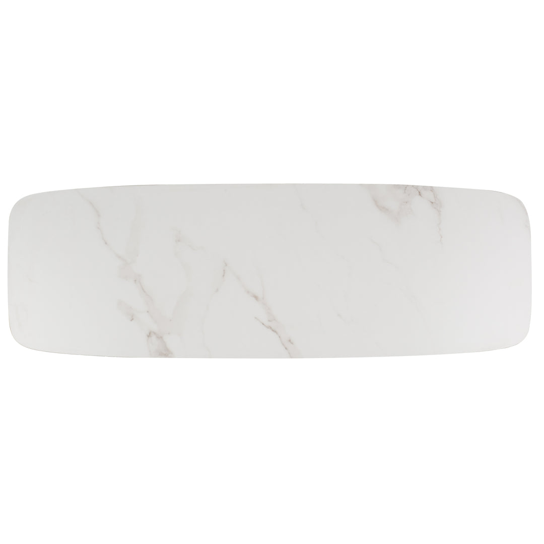 WHITE FAUX MARBLE / MATTE BLACK