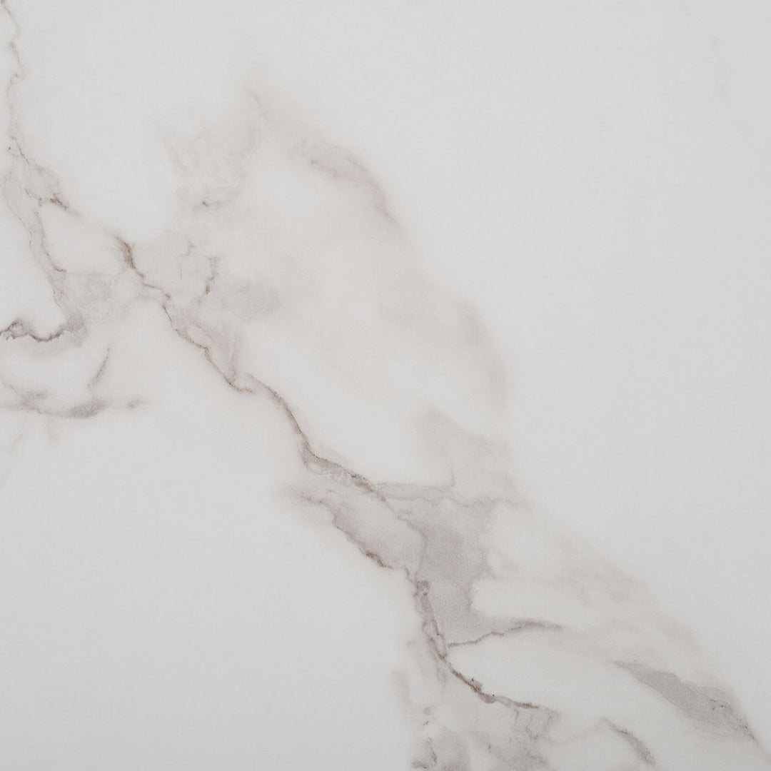 White Faux Marble / Black