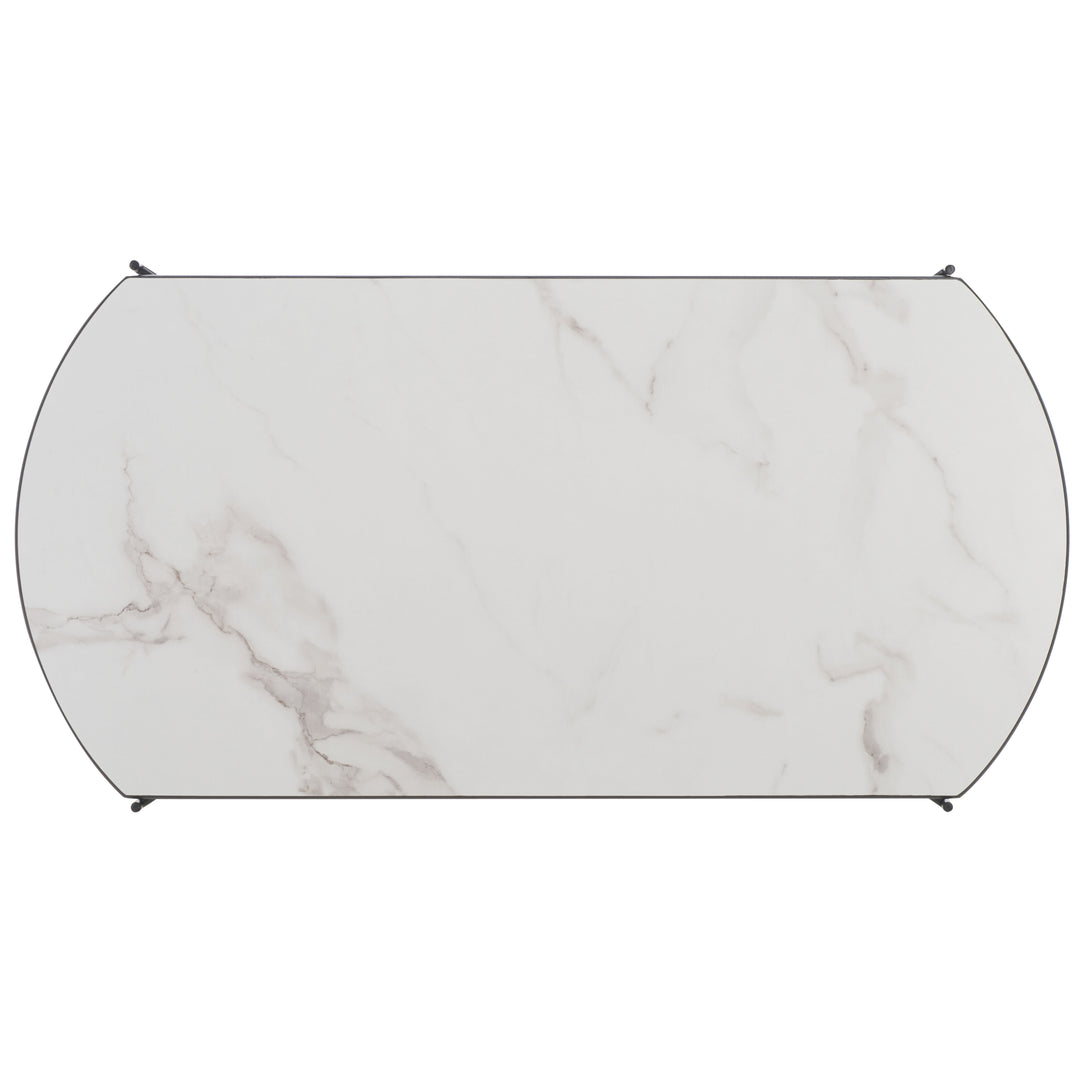 White Faux Marble / Black