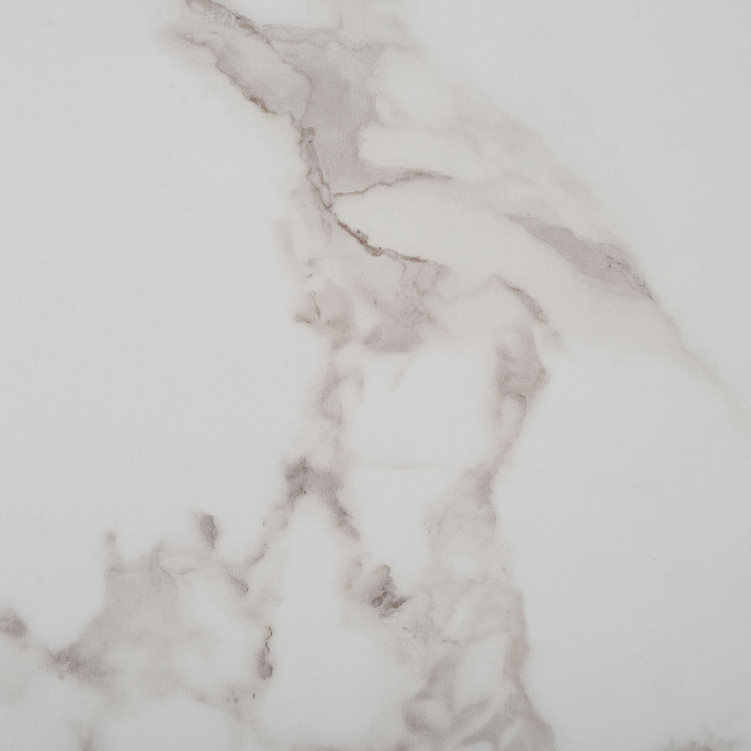 White Faux Paper Marble / Black