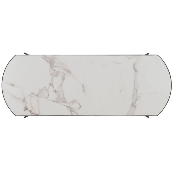 White Faux Paper Marble / Black