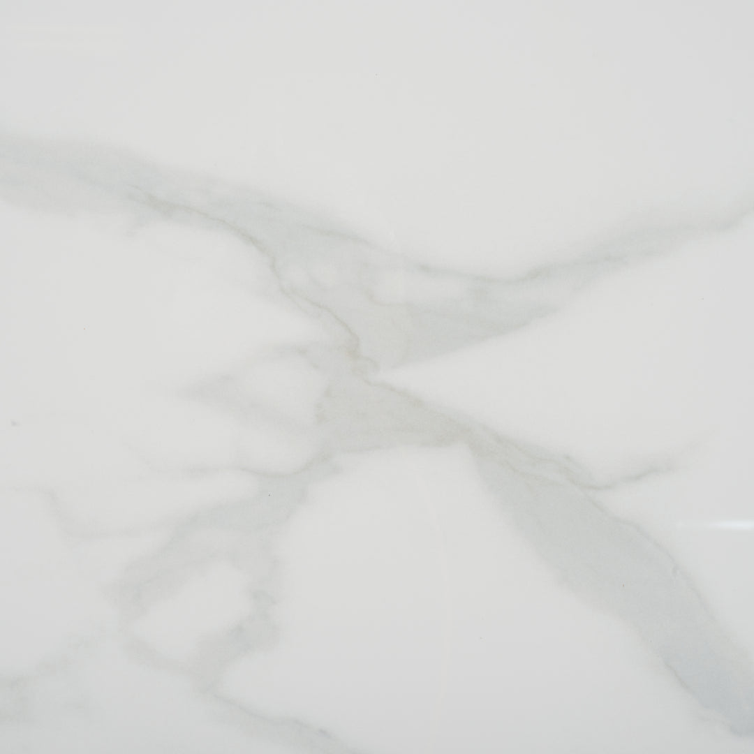 White Ceramic Faux Marble / Natural