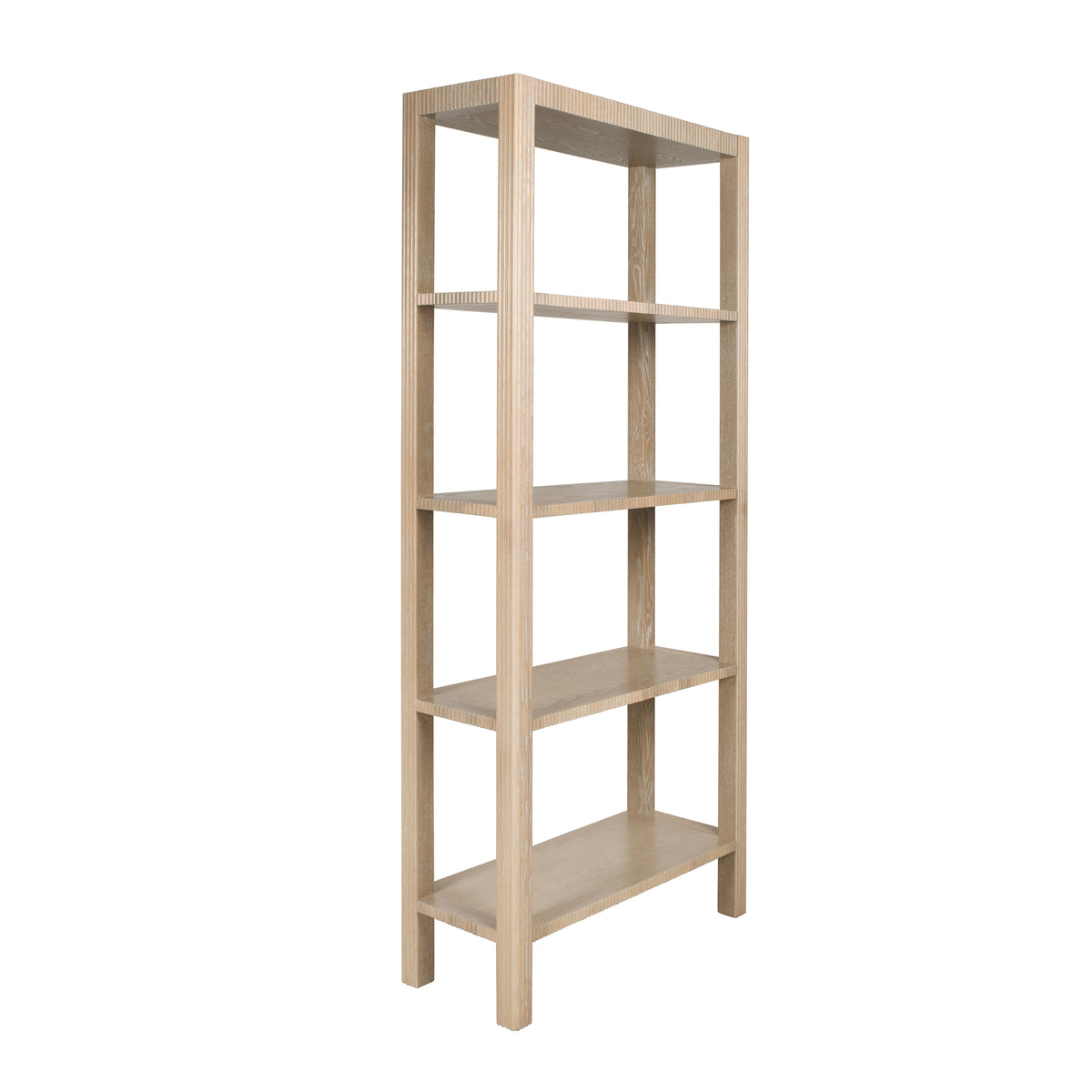 Fluted Etagere In Light Cerused Oak - CORBIN CO