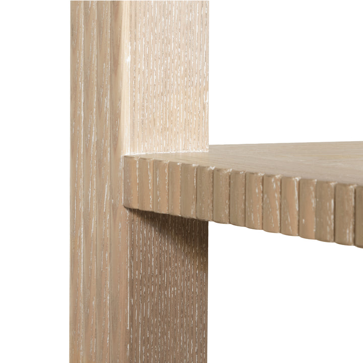Fluted Etagere In Light Cerused Oak - CORBIN CO