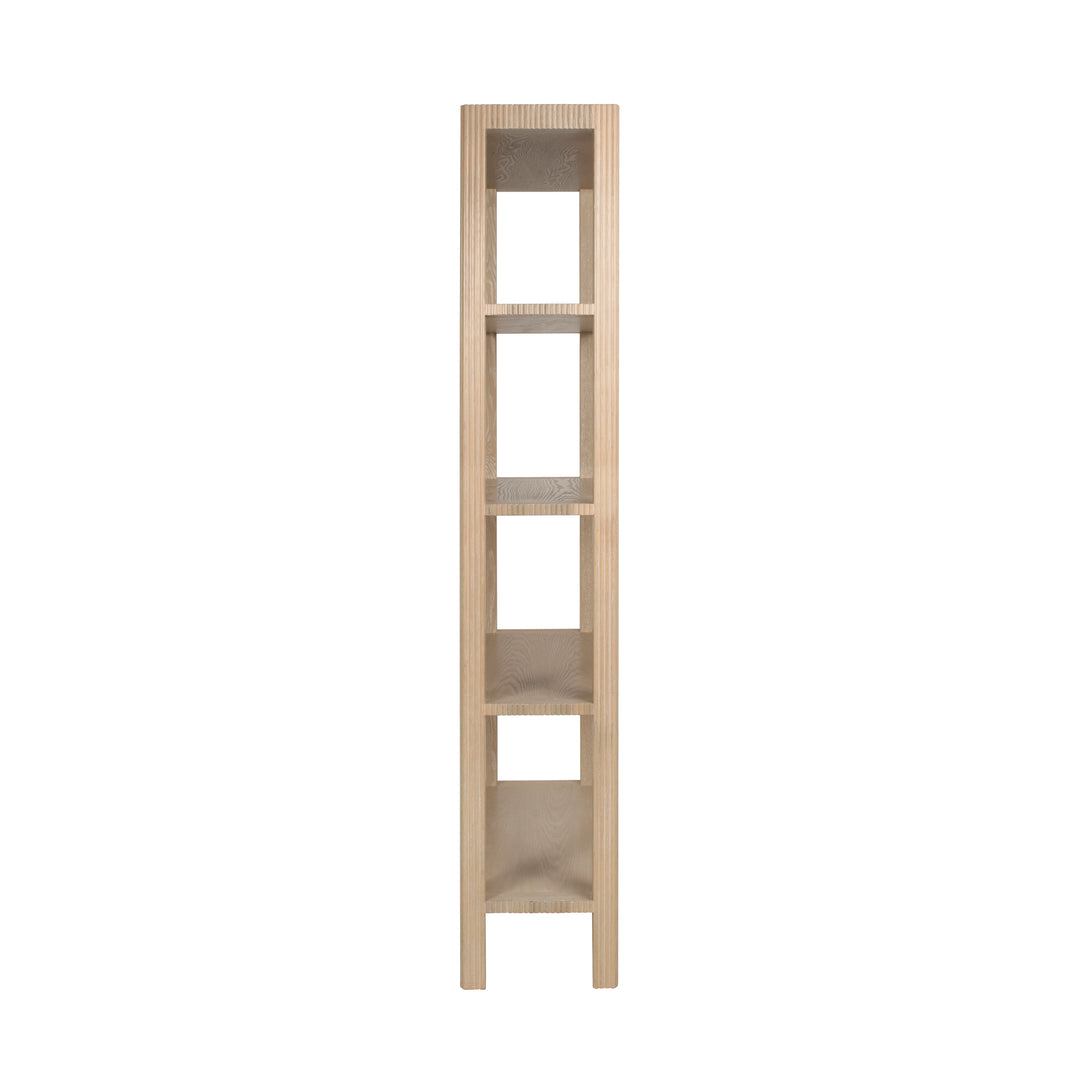 Fluted Etagere In Light Cerused Oak - CORBIN CO