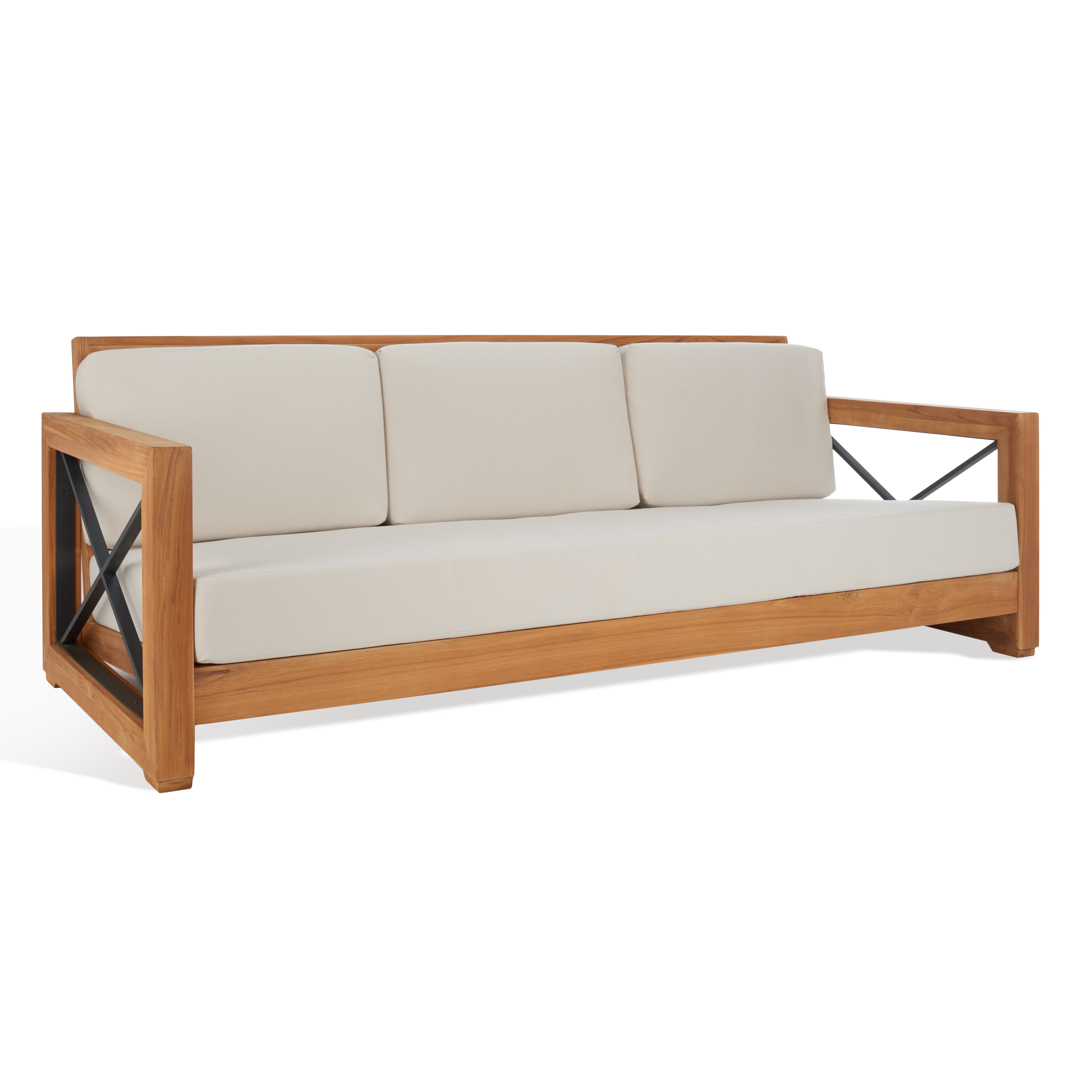 Safavieh Andros Teak Patio Sofa - Thumbnail 5