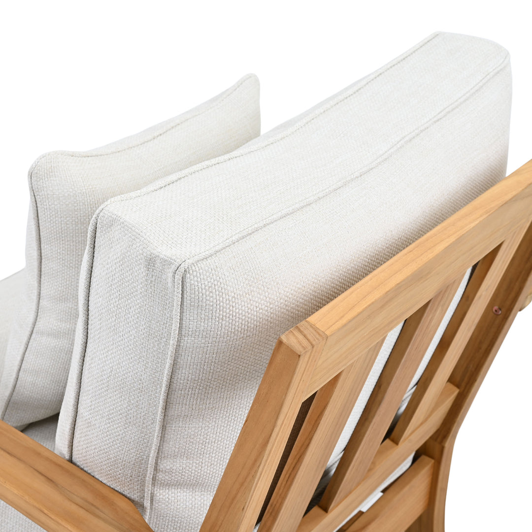 30.5"W x 35"D x 32.1"H / White/Natural Teak