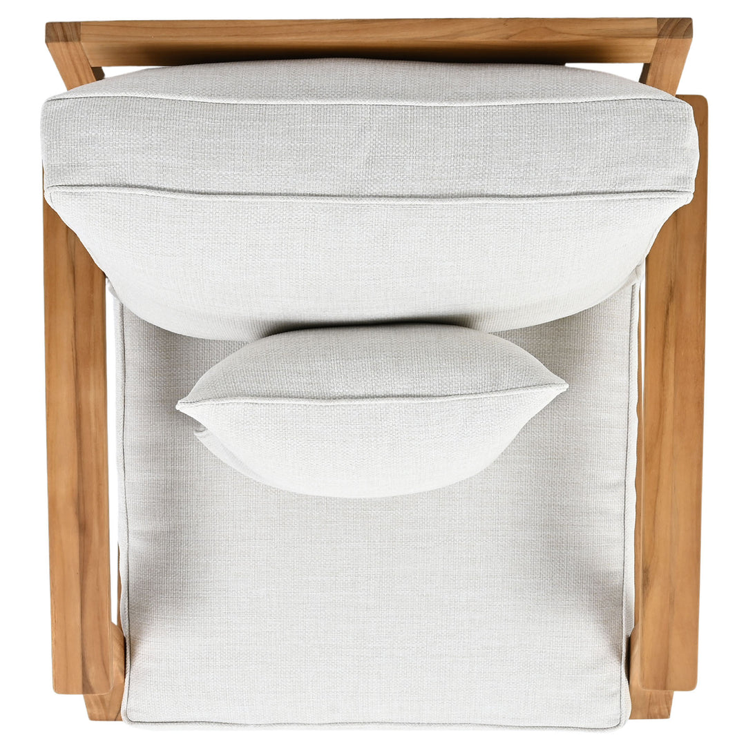 30.5"W x 35"D x 32.1"H / White/Natural Teak