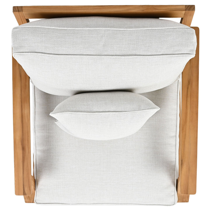 30.5"W x 35"D x 32.1"H / White/Natural Teak