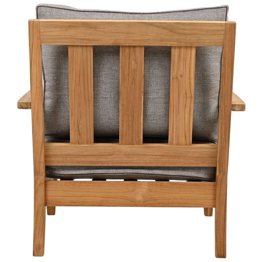 30.5"W x 35"D x 32.1"H / Natural Teak/Taupe