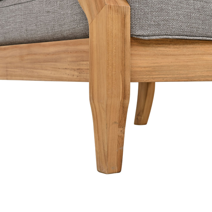 30.5"W x 35"D x 32.1"H / Natural Teak/Taupe