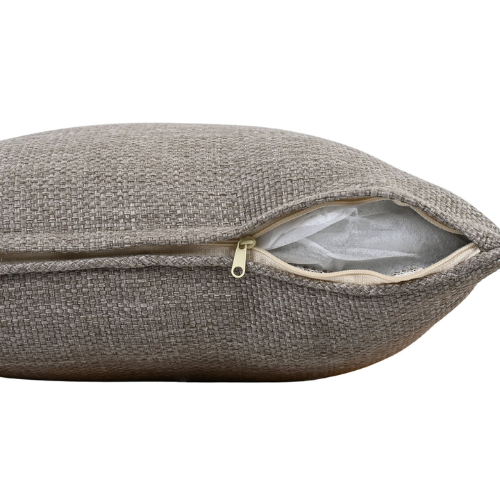 30.5"W x 35"D x 32.1"H / Natural Teak/Taupe