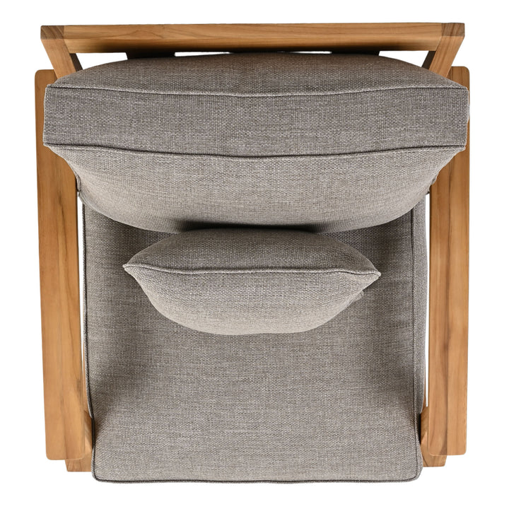 30.5"W x 35"D x 32.1"H / Natural Teak/Taupe