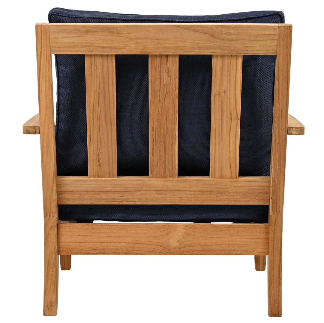 30.5"W x 35"D x 32.1"H / Natural Teak/Navy