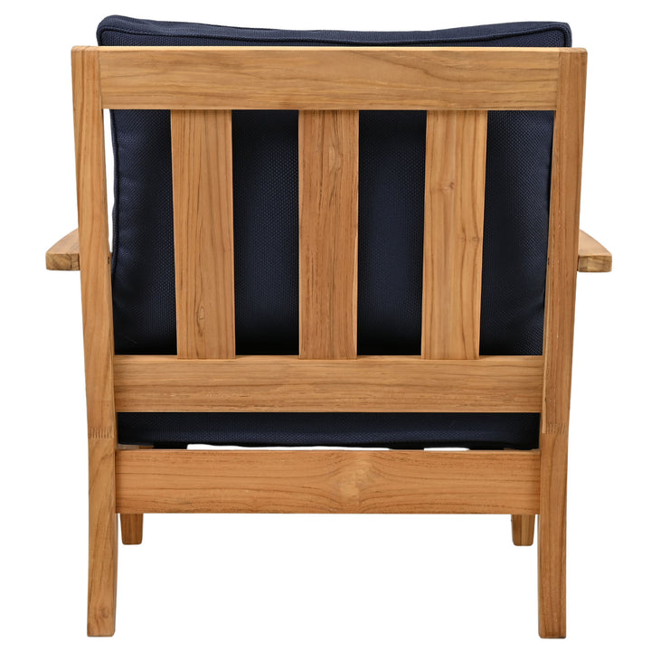 30.5"W x 35"D x 32.1"H / Natural Teak/Navy
