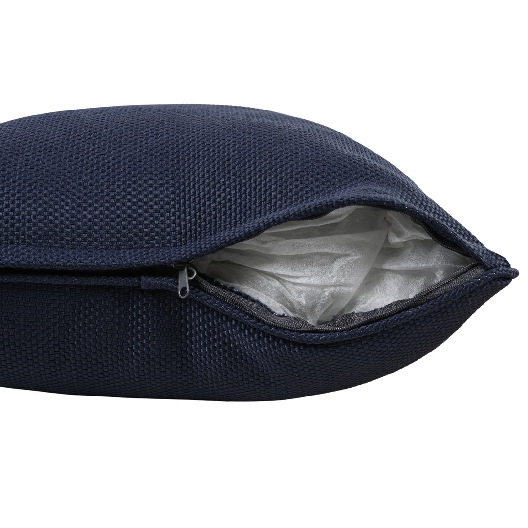 30.5"W x 35"D x 32.1"H / Natural Teak/Navy